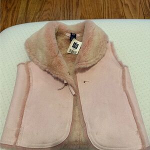 GAP Soft Pink Women's Faux Fur Vest